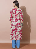 Casual Chic Large Floral Print Kurta