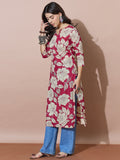 Casual Chic Large Floral Print Kurta
