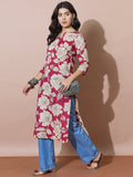 Casual Chic Large Floral Print Kurta