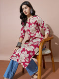 Casual Chic Large Floral Print Kurta