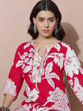 Statement Floral Print Straight Kurta