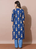 Vibrant Blue Ikat Kurti