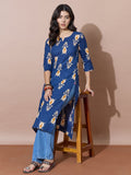 Vibrant Blue Ikat Kurti