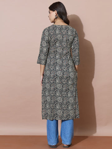Block Printed Chic Cotton Kurta