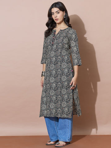 Block Printed Chic Cotton Kurta