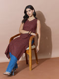 Printed Sleeveless Kurta With Crisscross Back – Modern Fit