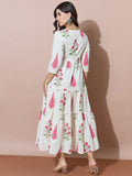Fresh Floral Off-White Summer Dress