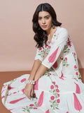 Fresh Floral Off-White Summer Dress