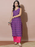 Purple Radiance Kurta With Contrast Trousers