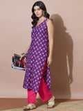 Purple Radiance Kurta With Contrast Trousers