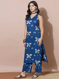 Summer Ready Sleeveless Blue Printed Set