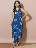 Summer Ready Sleeveless Blue Printed Set