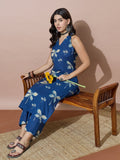 Summer Ready Sleeveless Blue Printed Set