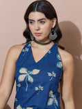 Summer Ready Sleeveless Blue Printed Set