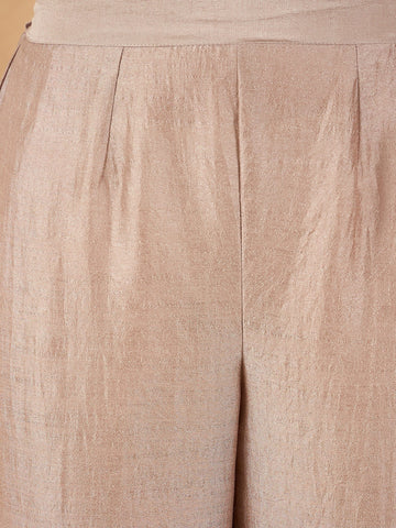 Zari Embroidered Yoke Kurta With Pant And Dupatta