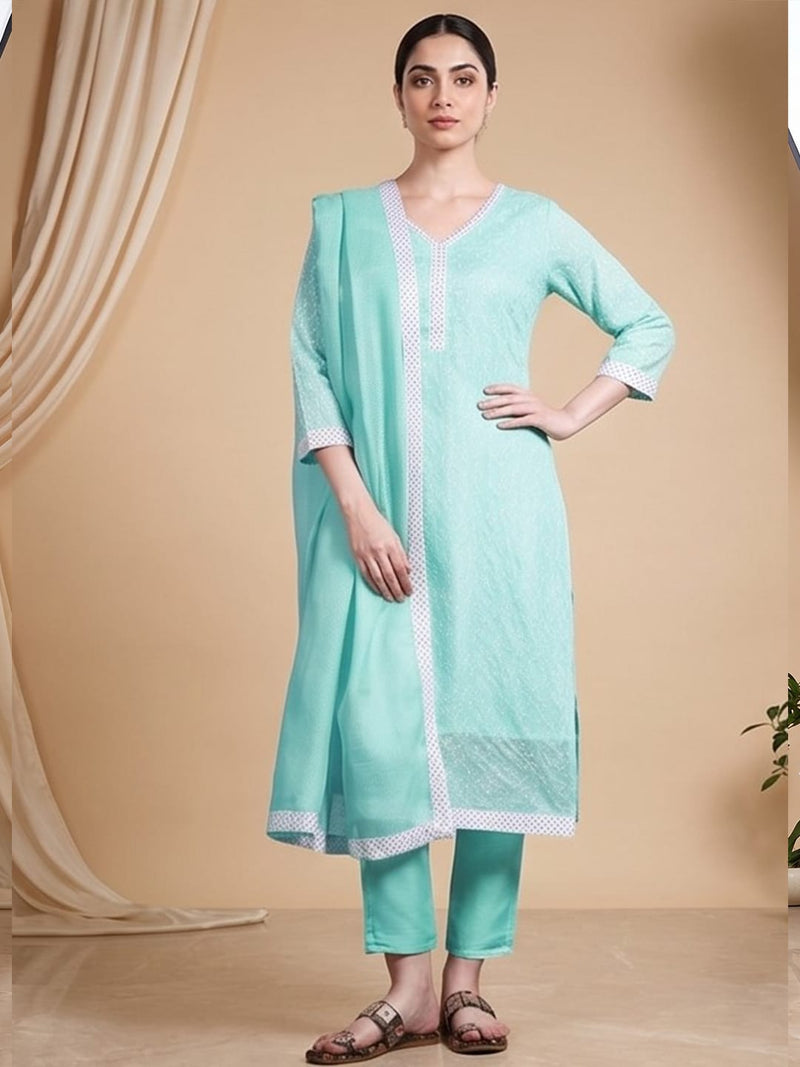 Varanga Women Ethnic Green Kurta Set With Dupatta