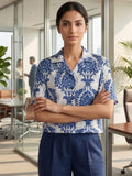 White Coloured Short Sleeves Shirt Collar Top