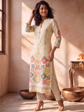 Kurta Set Featuring Artistic Prints And A Statement Dupatta