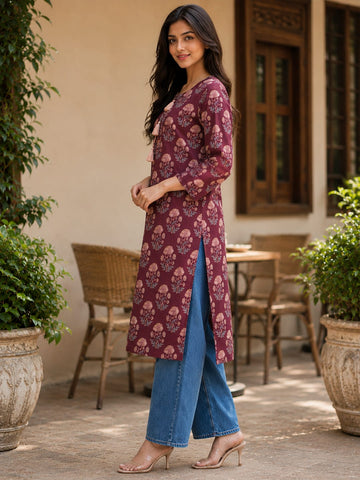 Mulberry Meadow Tassel Kurti Women's Kurta