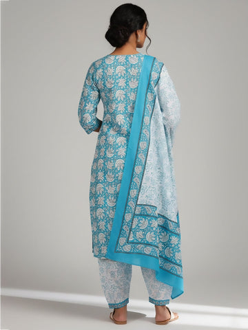 Varanga Women Ethnic Floral Printed Kurta Wih Salwar & Dupatta