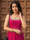 The Rani Pink Bandhaniwomen's Kurta Set