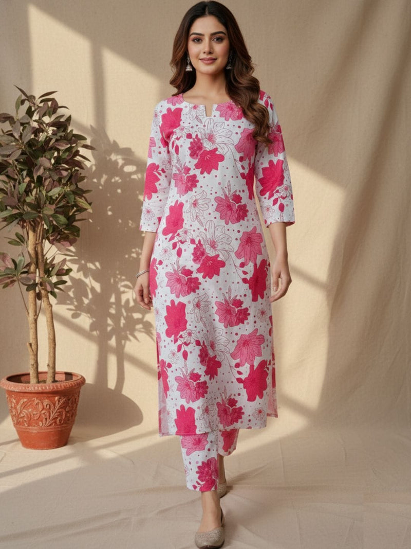 Summery Classic Abstract Printed Kurta Set