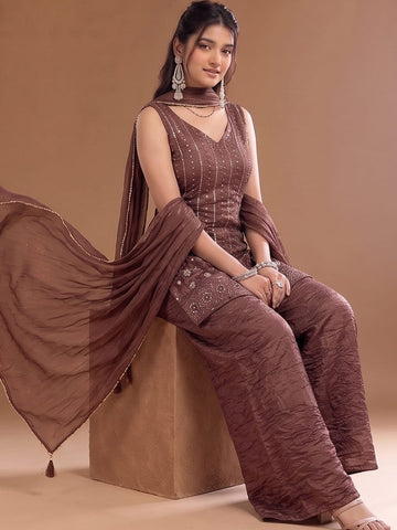 Varanga Embroidered Kurta With Dupatta | Poly Georgette | Festive