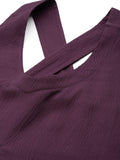Varanga Women Mauve V-Neck Sleeveless Back Criss -Cross Detail Co-Ord Sets