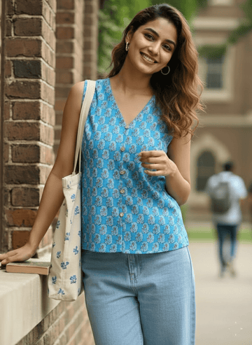 floral printed waist top