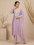 Varanga Women Shimmer Kurta Set With A Sequin-Detailed Net Dupatta