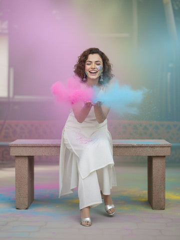 Sleeveless Sharara Suit in Off-White