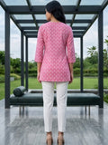 Casual Berry Pink Printed Top with 3/4 Sleeves