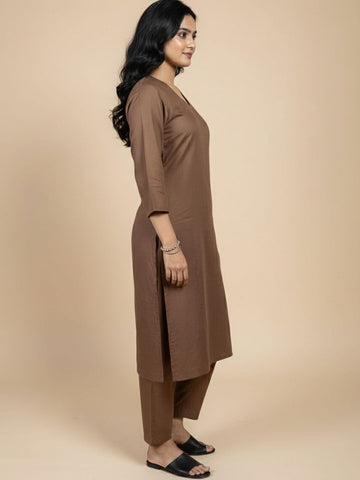 Varanga Women V Neck Straight Kurta With Pants & Dupatta