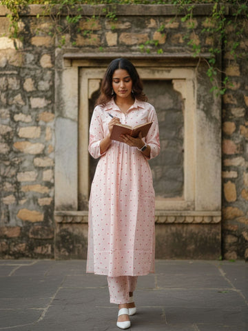 Varanga Pure Cotton Printed Kurta with Trousers