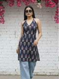 Black Buta Print Short Kurti