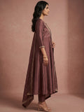 Women's Vintage Gilded Mauve Anarkali Set