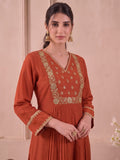 The Mayur Rust Kurta Set