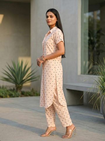 The Summer Heart Printed Button-Up Kurta Set