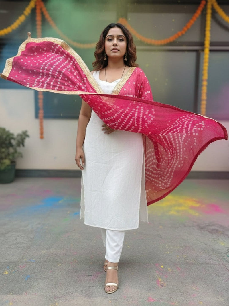 Sleeveless Tonal Textured Kurta Set
