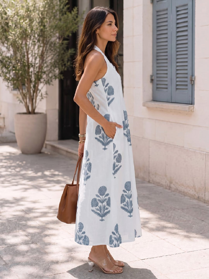 Varanga White Colored Women Summer Dress