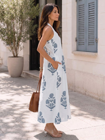 Varanga White Colored Women Summer Dress