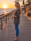 Women's Ethnic Block-Print Short Top