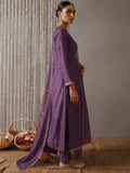 Lavender Embroidered Kurta Set With Dupatta