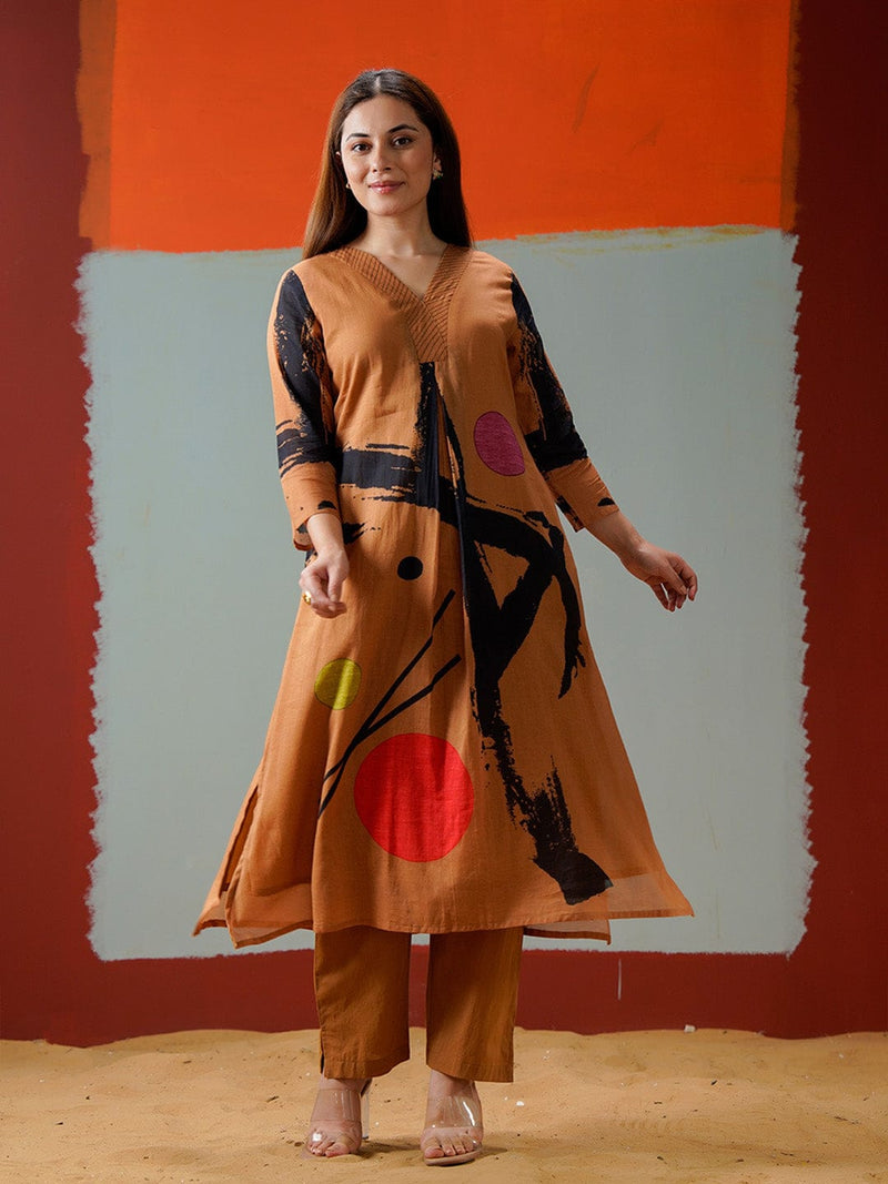 Midnight Bloom Long-Line Kurta Set