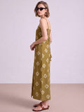 Women Print Maxi Dress With Adjustable Straps And A Sleek Silhouette .