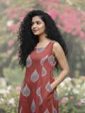 Ajrakh Print Sleeveless Maxi Dress