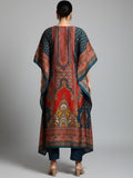 Varanga Women-Zari & Sequin Detailed Ethnic Printed Flared Kaftan With Trouser