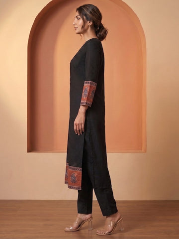 The Midnight Ajrakh-Edge Women's kurta