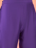 kurta set featuring a bead-embellished yoke, solid ankle-length trousers, and a brocade dupatta