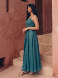 Elegant Teal Kurta Set With Trousers